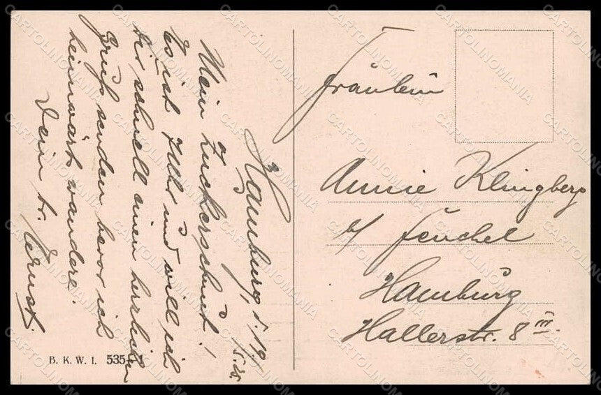 Artist Signed Feiertag ? Lady Romantic Couple BKWI 535-1 postcard VK8004 – retro