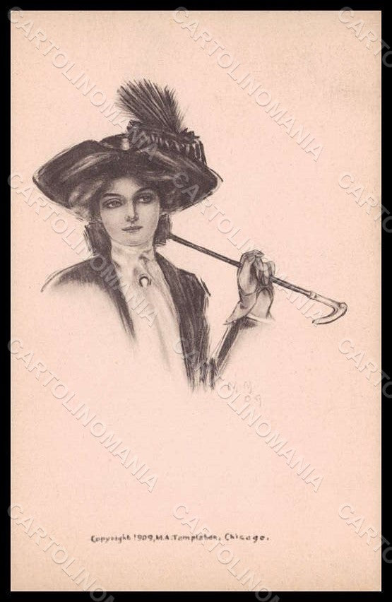 Artist Signed McMein M. Fashion Glamour Lady postcard VK8028 – fronte