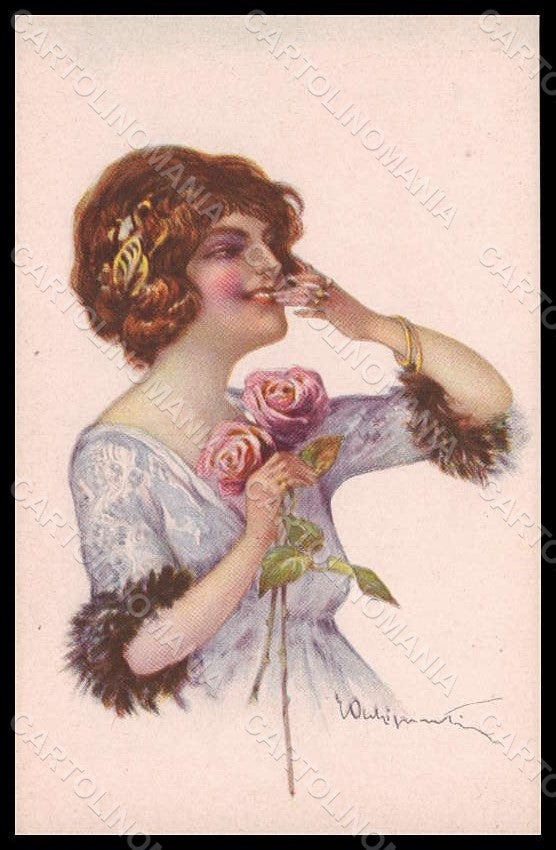 Artist Signed Occhipinti Fashion Glamour Lady serie 84-2 postcard VK8035 – fronte