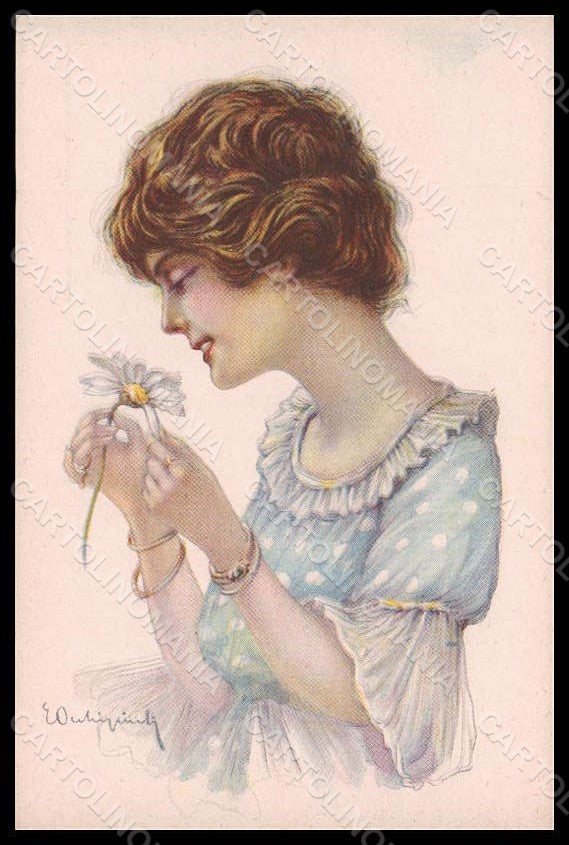 Artist Signed Occhipinti Fashion Glamour Lady serie 84-6 postcard VK8036 – fronte
