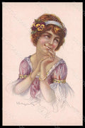Artist Signed Occhipinti Fashion Glamour Lady serie 84-4 postcard VK8037 – fronte