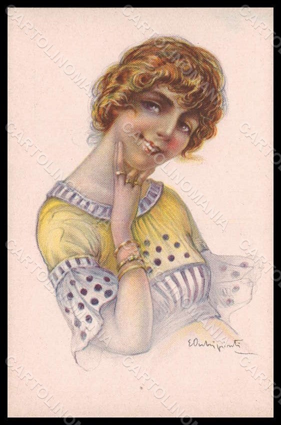 Artist Signed Occhipinti Fashion Glamour Lady serie 84-5 postcard VK8039 – fronte