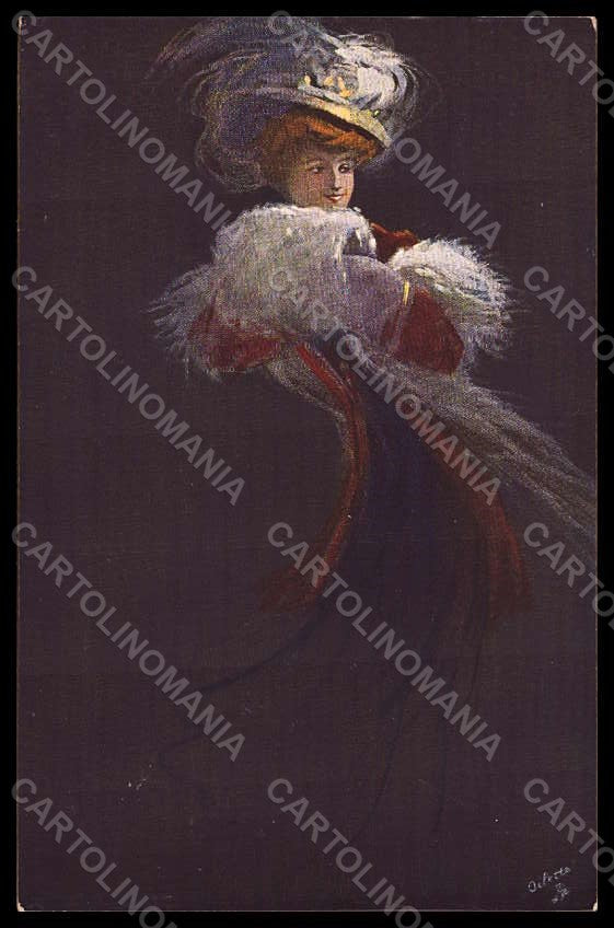 Artist Signed Occhipinti Fashion Glamour Lady Tuck serie 541B postcard VK8042 – fronte