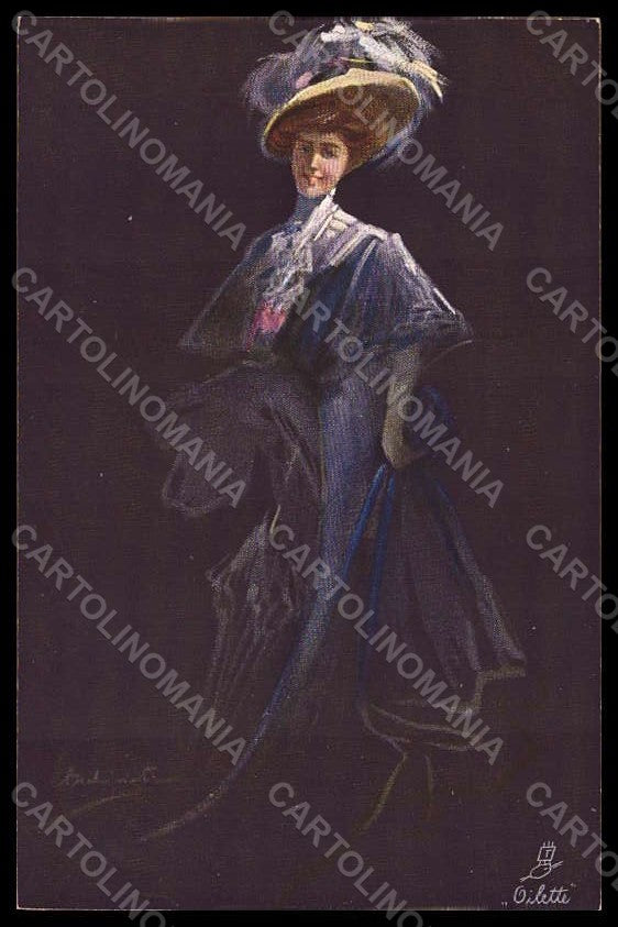 Artist Signed Occhipinti Fashion Glamour Lady Tuck serie 541B postcard VK8043 – fronte