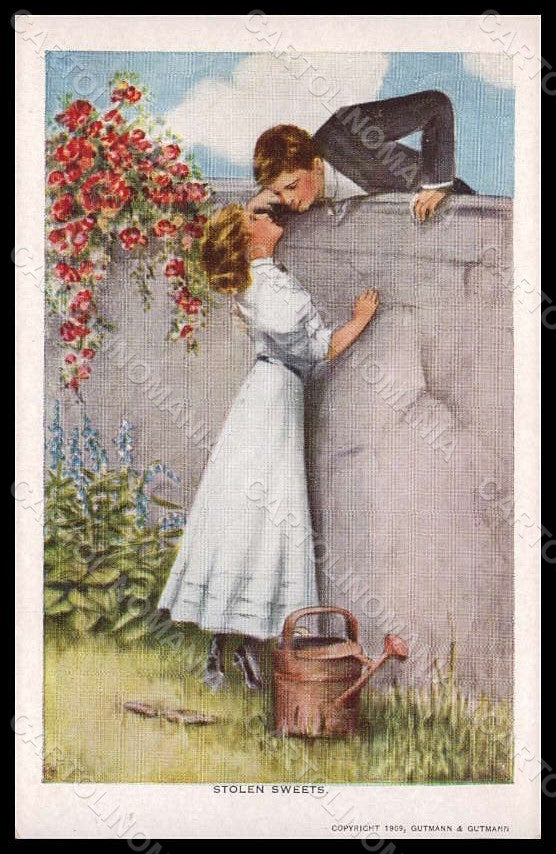 Artist Signed Boileau P. ? Fashion Glamour Lady Stolen Sweets postcard VK8050 – fronte
