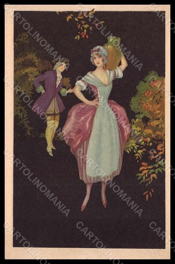 Artist Signed Properzi Fashion Lady Couple Degami 1011 postcard VK8055 – fronte