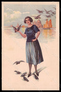 Artist Signed Tessari Fashion Glamour Lady Venezia serie 4340 postcard VK8059 – fronte