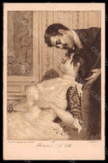 Artist Signed Villa A. Fashion Lady Couple Flirtation serie 25 postcard VK8060 – fronte