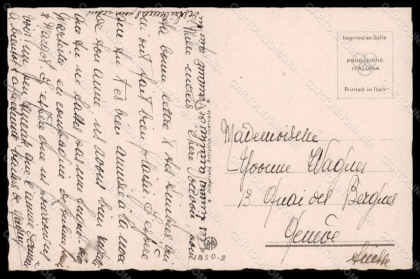 Artist Signed Sgrilli Children Snail serie 1850 postcard VK8061 – retro