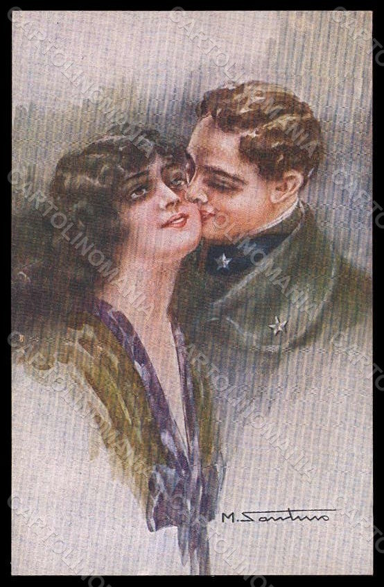 Artist Signed Santino Fashion Glamour Lady Soldier serie 135-4 postcard VK8067 – fronte