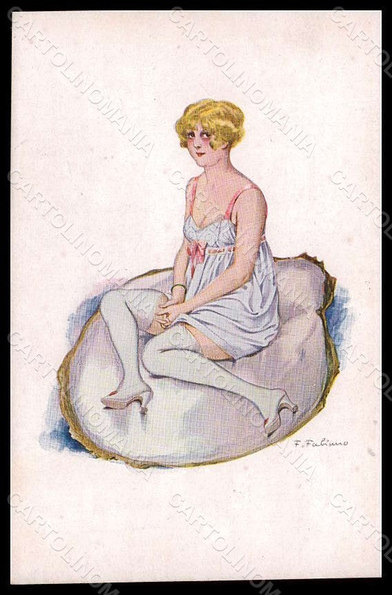 Artist Signed Fabiano F. Risque Lady A Pearl serie 2590 postcard VK8091 – fronte