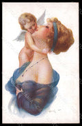 Artist Signed Penot A. Risque Lady Cupid Illusion serie 2871 postcard VK8098 – fronte