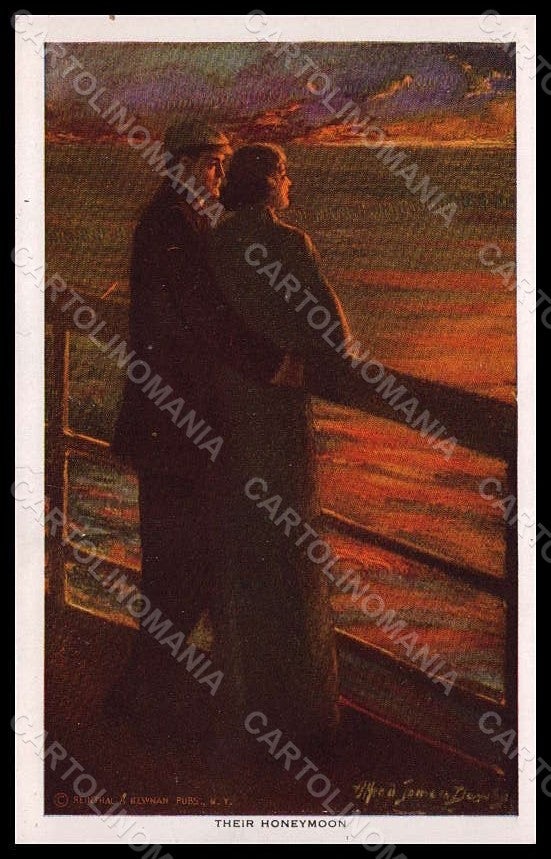 Artist Signed Dewey A. J. Romantic Couple serie 272 postcard VK8124 – fronte