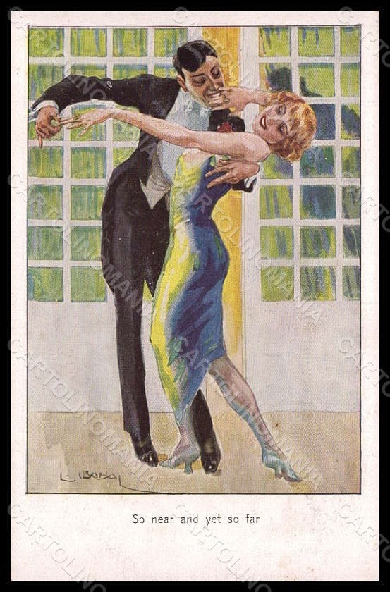 Artist Signed Usabal L. Fashion Glamour Lady Dance WSSB 1069 postcard VK8137 – fronte