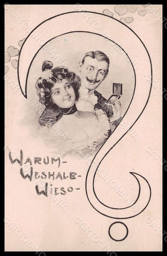 Artist Signed Lady Romantic Couple Art Nouveau postcard VK8146 – fronte
