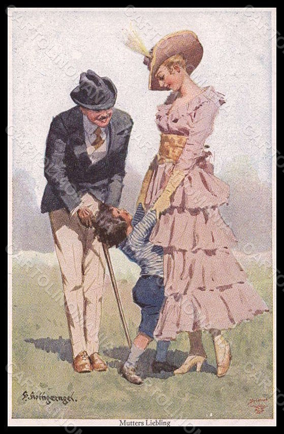 Artist Signed Rothgaengel Lady Romantic Couple Child serie 1181 postcard VK8147 – fronte