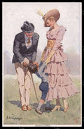 Artist Signed Rothgaengel Lady Romantic Couple Child serie 1181 postcard VK8147 – fronte
