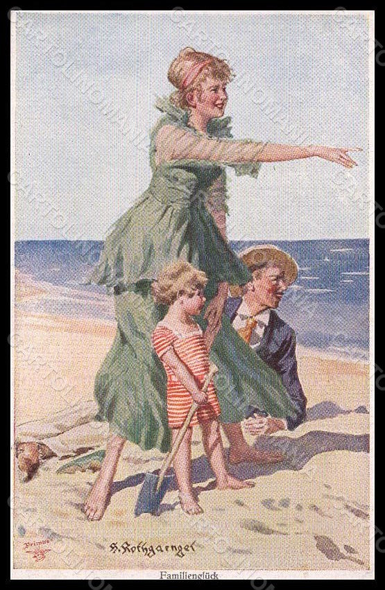 Artist Signed Rothgaengel Lady Romantic Couple Child serie 1181 postcard VK8149 – fronte