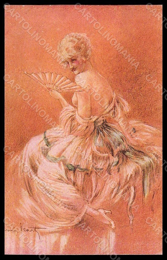 Artist Signed Icart L. Risque Lady Art Deco Eternel Feminin serie 48-6 pc VK8152 – fronte