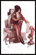 Artist Signed Tam J. Risque Lady Amour a Tous les Etages serie 50-3 pc VK8162 – fronte