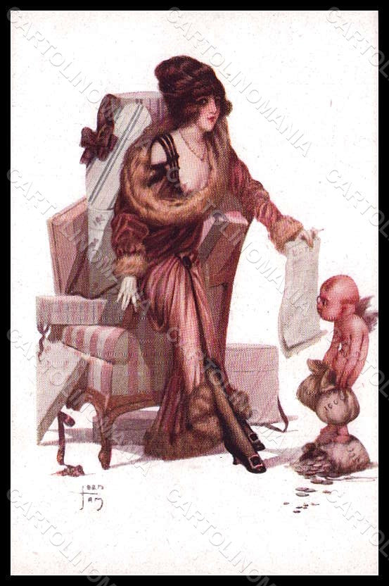 Artist Signed Tam J. Risque Lady Amour a Tous les Etages serie 50-3 pc VK8162 – fronte