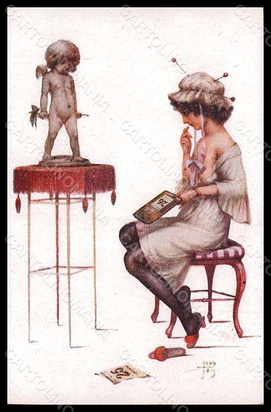 Artist Signed Tam J. Risque Lady Amour a Tous les Etages serie 50-6 pc VK8163 – fronte