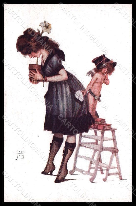 Artist Signed Tam J. Risque Lady Amour a Tous les Etages serie 50-5 pc VK8164 – fronte