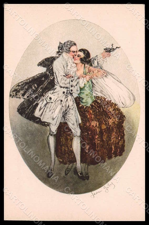 Artist Signed Gilles J. Lady Romantic Couple serie 1961 postcard VK8174 – fronte