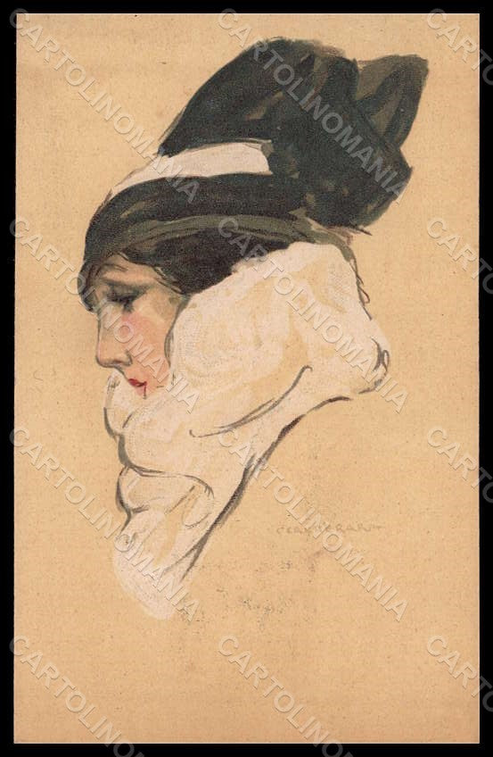 Artist Signed Calderara Fashion Glamour Lady Art Deco serie 379-5 pc VK8177 – fronte