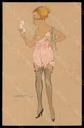 Artist Signed Calderara Fashion Glamour Lady Art Deco serie 3241-12 pc VK8181 – fronte