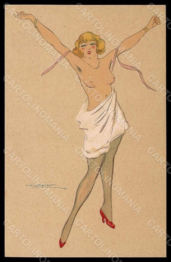 Artist Signed Calderara Fashion Glamour Lady Art Deco serie 3241-10 pc VK8182 – fronte