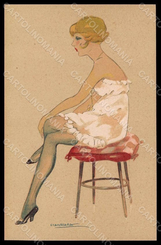 Artist Signed Calderara Fashion Glamour Lady Art Deco serie 3241-9 pc VK8183 – fronte