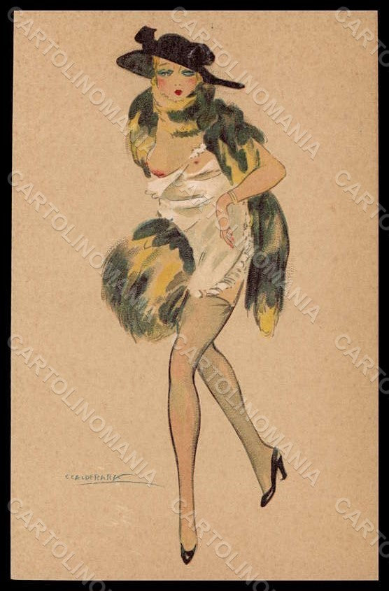 Artist Signed Calderara Fashion Glamour Lady Art Deco serie 3241-8 pc VK8184 – fronte