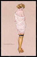 Artist Signed Calderara Glamour Risque Lady Art Deco serie 3328-5 pc VK8194 – fronte