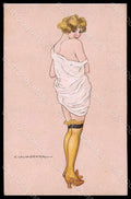 Artist Signed Calderara Glamour Risque Lady Art Deco serie 3328-5 pc VK8197 – fronte