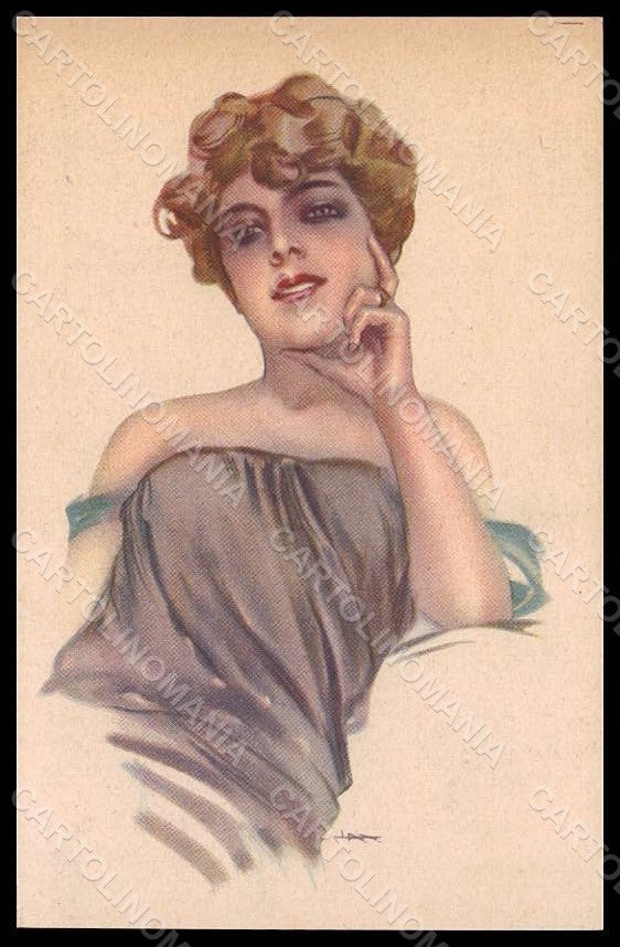 Artist Signed Metlicovitz Glamour Lady Art Deco serie 152-6 postcard VK8212 – fronte
