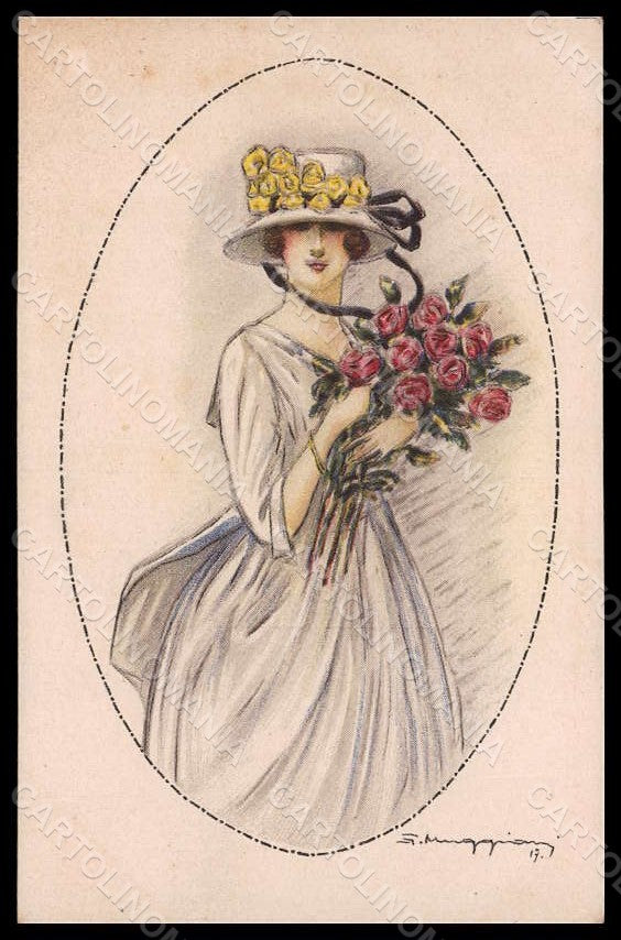 Artist Signed Muggiani Fashion Glamour Lady serie 941-1 postcard VK8235 – fronte