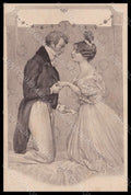 Artist Signed Schubert ? Glamour Lady Romantic Couple BKWI 490-2 postcard VK8249 – fronte