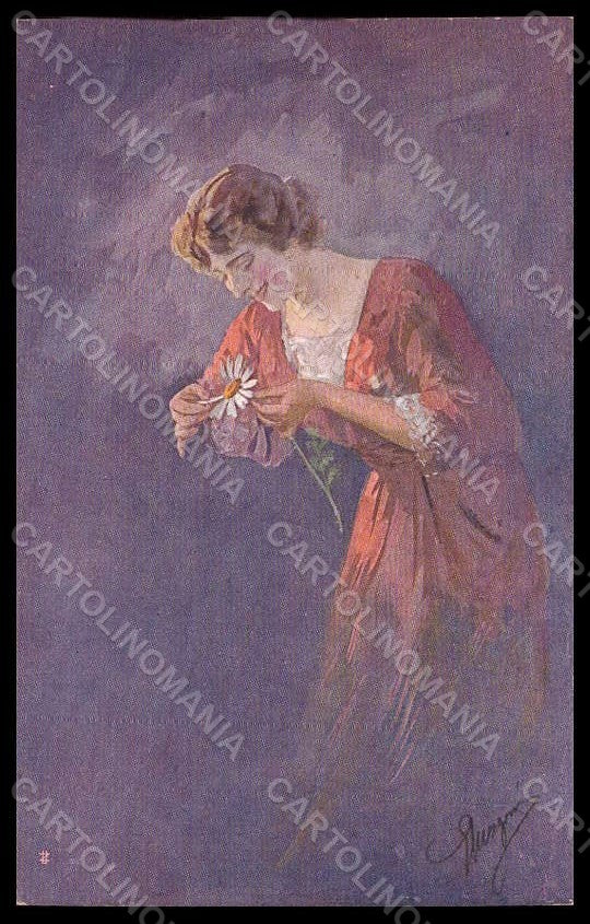 Artist Signed Guerzoni Fashion Glamour Lady serie 1044-6 postcard VK8273 – fronte