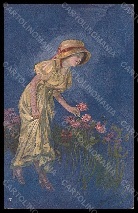 Artist Signed Guerzoni Fashion Glamour Lady serie 1044-1 postcard VK8274 – fronte
