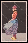 Artist Signed Golia Lady Art Deco Propaganda WW1 Holland 880-4 postcard VK8275 – fronte