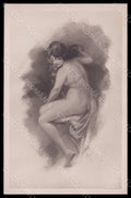 Artist Signed HS Nude Lady serie 10181-3 CORNER CREASED RPPC photo pc VK8291 – fronte
