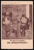 Artist Signed German Propaganda WW1 Kruppel Entente Kriegs Karte postcard VK8315 – fronte