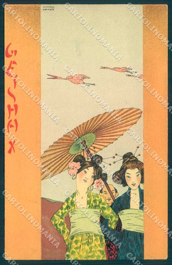 Artist Signed Kirchner R. Lady Geisha D.8/1-10 postcard VK8360 – fronte