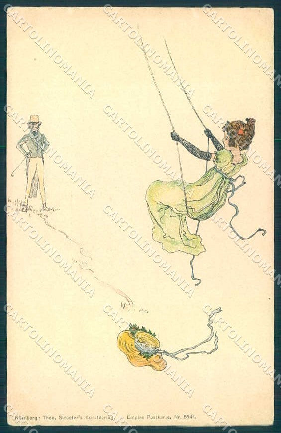 Artist Signed Kirchner R. Lady Coeur Dame ? #5541 C.1 ? ABRADED postcard VK8389 – fronte
