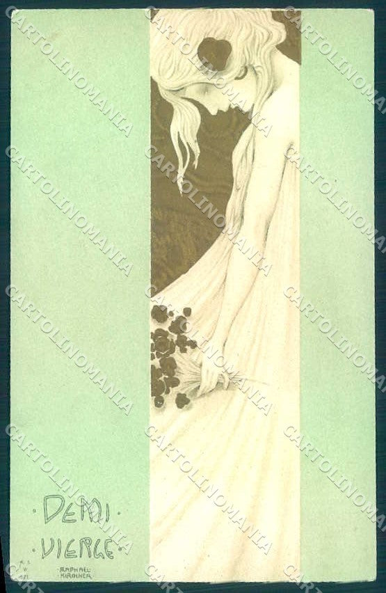 Artist Signed Kirchner R. Lady Demi Vierge Half Virgin D.3-2 PIN HOLE pc VK8397 – fronte