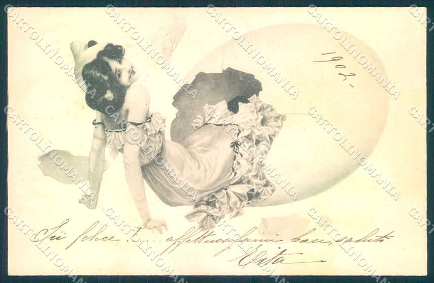 Artist Signed Kirchner R. Lady Girls Eggs Easter G.4.a-4 MM Vienne pc VK8513 – fronte