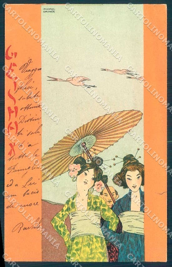 Artist Signed Kirchner R. Lady Geisha D.8/1.g-10 postcard VK8557 – fronte