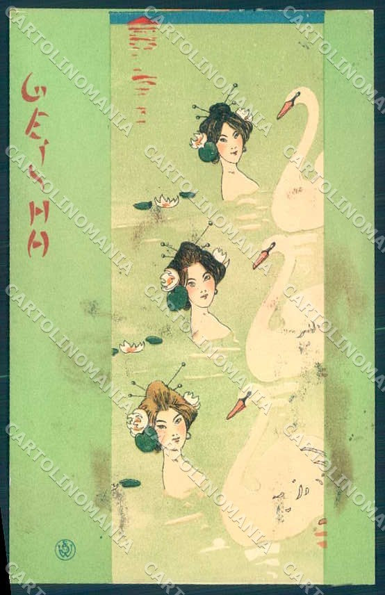 Artist Signed Kirchner R. Lady Geisha D.8/2.a-9 postcard VK8560 – fronte