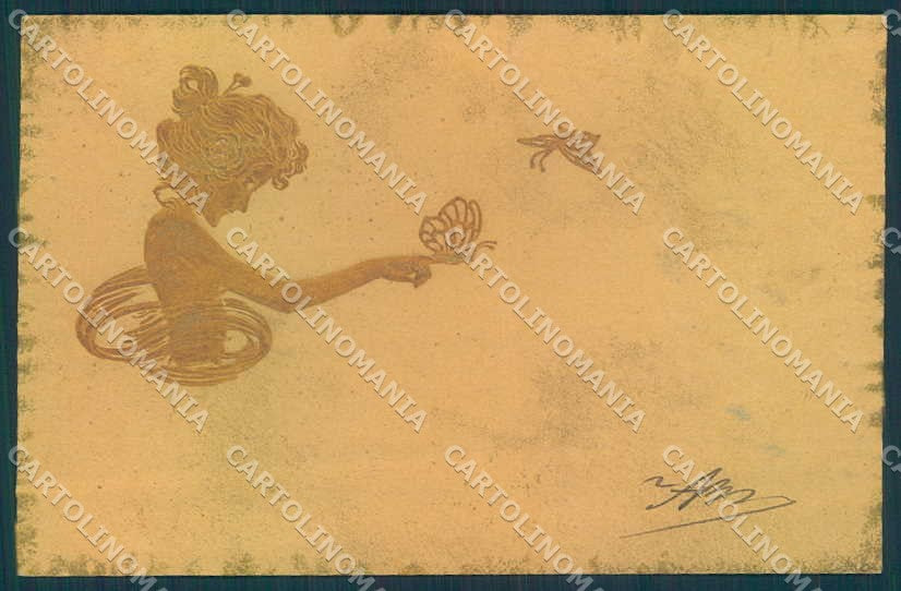 Artist Signed Kirchner R. Lady Bronze Art Nouveau postcard VK8598 – fronte